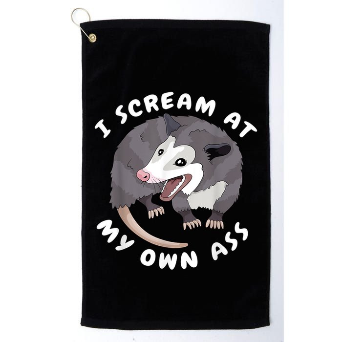 Funny Possum I Scream At My Own Trash Cat Opossum Meme Golf Towel