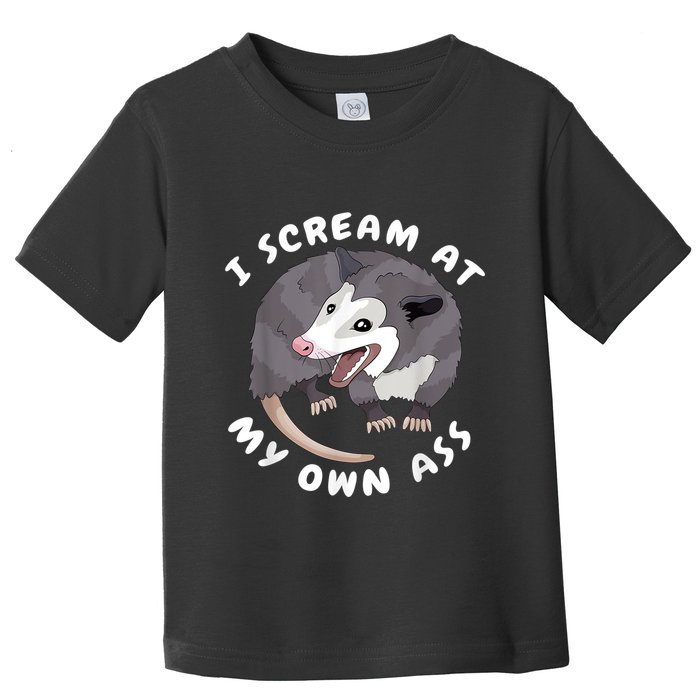 Funny Possum I Scream At My Own Trash Cat Opossum Meme Toddler T-Shirt