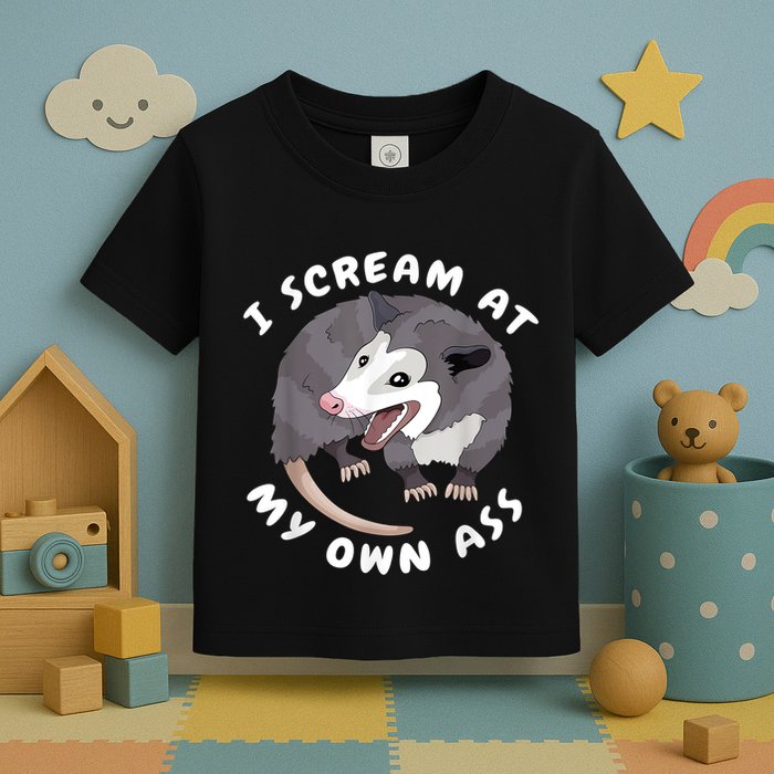 Funny Possum I Scream At My Own Trash Cat Opossum Meme Toddler T-Shirt