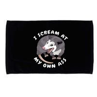 Funny Possum I Scream At My Own Trash Cat Opossum Meme Microfiber Hand Towel