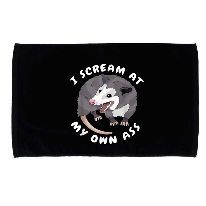 Funny Possum I Scream At My Own Trash Cat Opossum Meme Microfiber Hand Towel