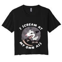 Funny Possum I Scream At My Own Trash Cat Opossum Meme Crop Top