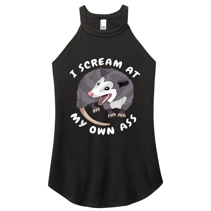 Funny Possum I Scream At My Own Trash Cat Opossum Meme Women's Perfect Tri Rocker Tank