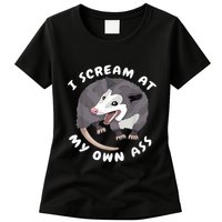 Funny Possum I Scream At My Own Trash Cat Opossum Meme Womens T-Shirt