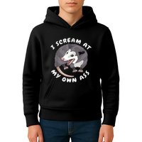 Funny Possum I Scream At My Own Trash Cat Opossum Meme Kids Hoodie