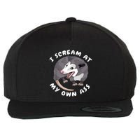 Funny Possum I Scream At My Own Trash Cat Opossum Meme Wool Snapback Cap