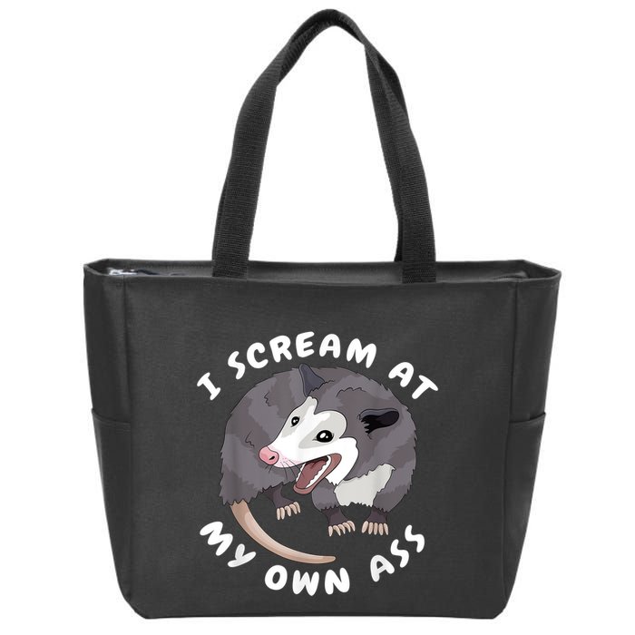 Funny Possum I Scream At My Own Trash Cat Opossum Meme Zip Tote Bag