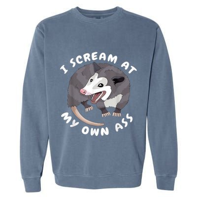 Funny Possum I Scream At My Own Trash Cat Opossum Meme Garment-Dyed Sweatshirt