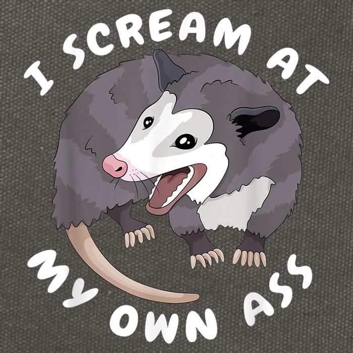 Funny Possum I Scream At My Own Trash Cat Opossum Meme Cotton Canvas Backpack