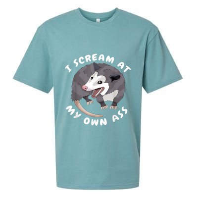 Funny Possum I Scream At My Own Trash Cat Opossum Meme Sueded Cloud Jersey T-Shirt