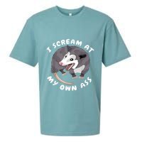 Funny Possum I Scream At My Own Trash Cat Opossum Meme Sueded Cloud Jersey T-Shirt