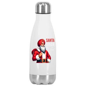 Funny Punjabi Indian Santa Singh Is Coming To Town Gift Stainless Steel Insulated Water Bottle