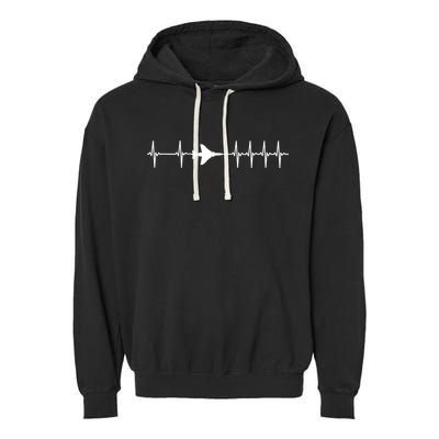 F4 Phantom Ii Ecg Heartbeat Airplane Gift Garment-Dyed Fleece Hoodie