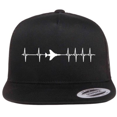 F4 Phantom Ii Ecg Heartbeat Airplane Gift Flatbill Hat