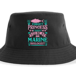 Forget Princess I Want To Be A Marine Biologist Funny Gift Sustainable Bucket Hat