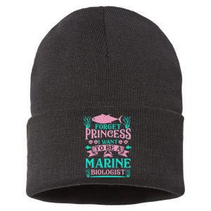 Forget Princess I Want To Be A Marine Biologist Funny Gift Sustainable Knit Beanie