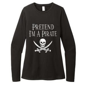 Fun Pretend I'm A Pirate Lazy Halloween Costume Skull Swords Womens CVC Long Sleeve Shirt