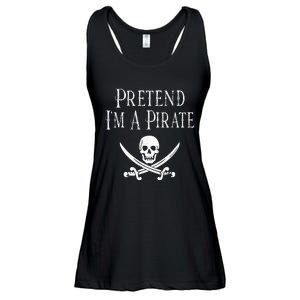 Fun Pretend I'm A Pirate Lazy Halloween Costume Skull Swords Ladies Essential Flowy Tank