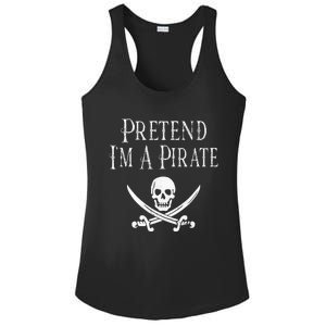 Fun Pretend I'm A Pirate Lazy Halloween Costume Skull Swords Ladies PosiCharge Competitor Racerback Tank