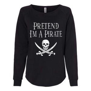 Fun Pretend I'm A Pirate Lazy Halloween Costume Skull Swords Womens California Wash Sweatshirt