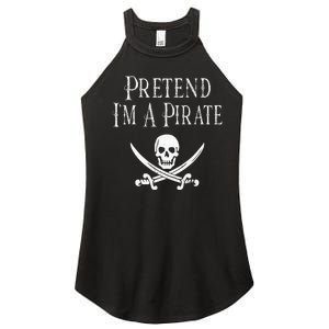 Fun Pretend I'm A Pirate Lazy Halloween Costume Skull Swords Women's Perfect Tri Rocker Tank