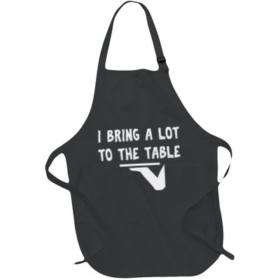 Funny Pun I Bring A Lot To The Table Funny Server Full-Length Apron With Pockets