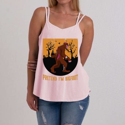 Funny Pretend Im Bigfoot Halloween Bigfoot Costume Gift Cute Women's Strappy Tank