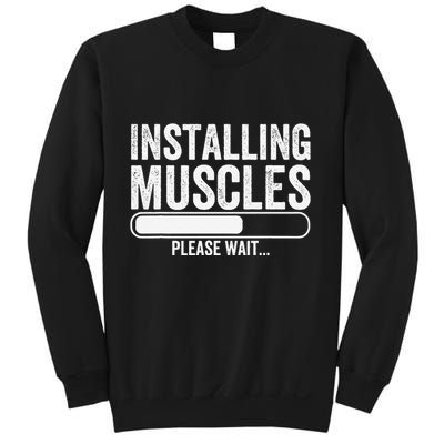 Funny Panda Installing Muscles Please Wait Gym Fitness Sweatshirt