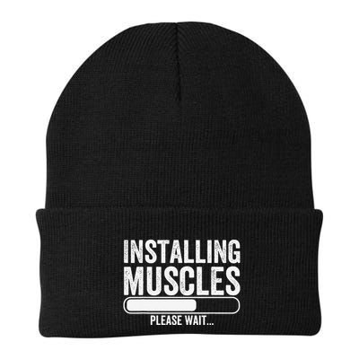 Funny Panda Installing Muscles Please Wait Gym Fitness Beanie