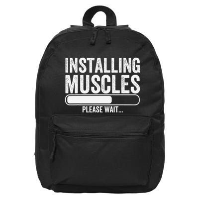 Funny Panda Installing Muscles Please Wait Gym Fitness 16 in Basic Backpack