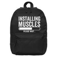 Funny Panda Installing Muscles Please Wait Gym Fitness 16 in Basic Backpack
