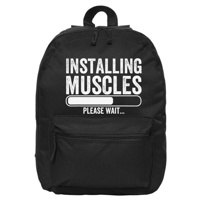 Funny Panda Installing Muscles Please Wait Gym Fitness 16 in Basic Backpack