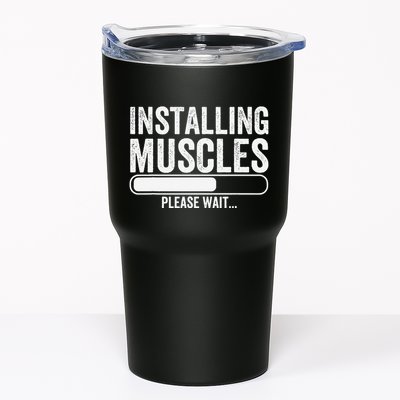 Funny Panda Installing Muscles Please Wait Gym Fitness Tumbler