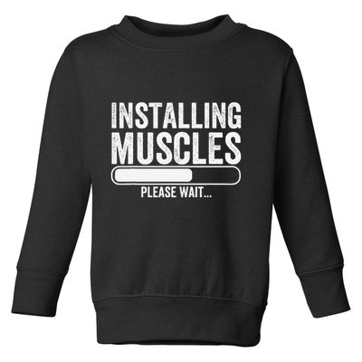 Funny Panda Installing Muscles Please Wait Gym Fitness Toddler Sweatshirt