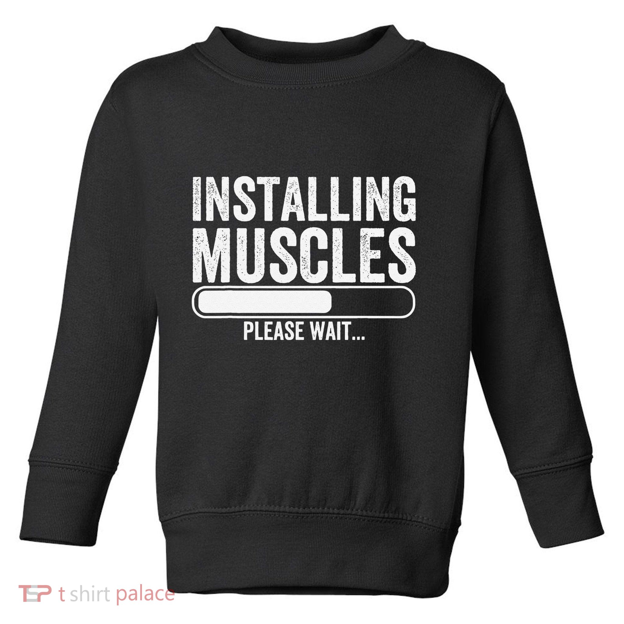 Funny Panda Installing Muscles Please Wait Gym Fitness Toddler Sweatshirt