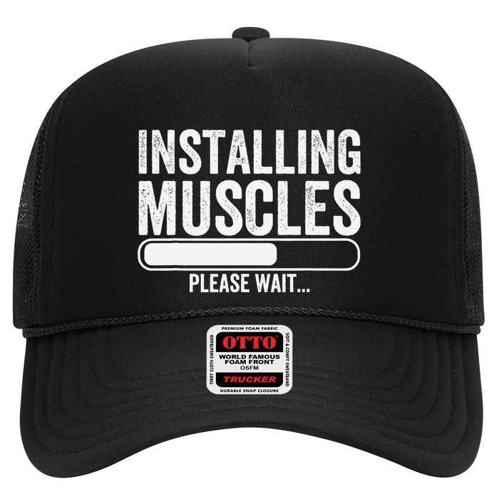 Funny Panda Installing Muscles Please Wait Gym Fitness Trucker Hat