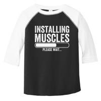 Funny Panda Installing Muscles Please Wait Gym Fitness Toddler Fine Jersey T-Shirt