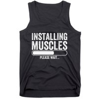 Funny Panda Installing Muscles Please Wait Gym Fitness Tank Top