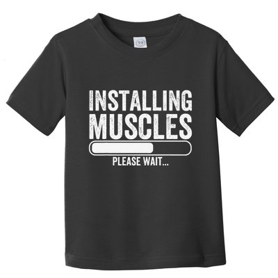 Funny Panda Installing Muscles Please Wait Gym Fitness Toddler T-Shirt