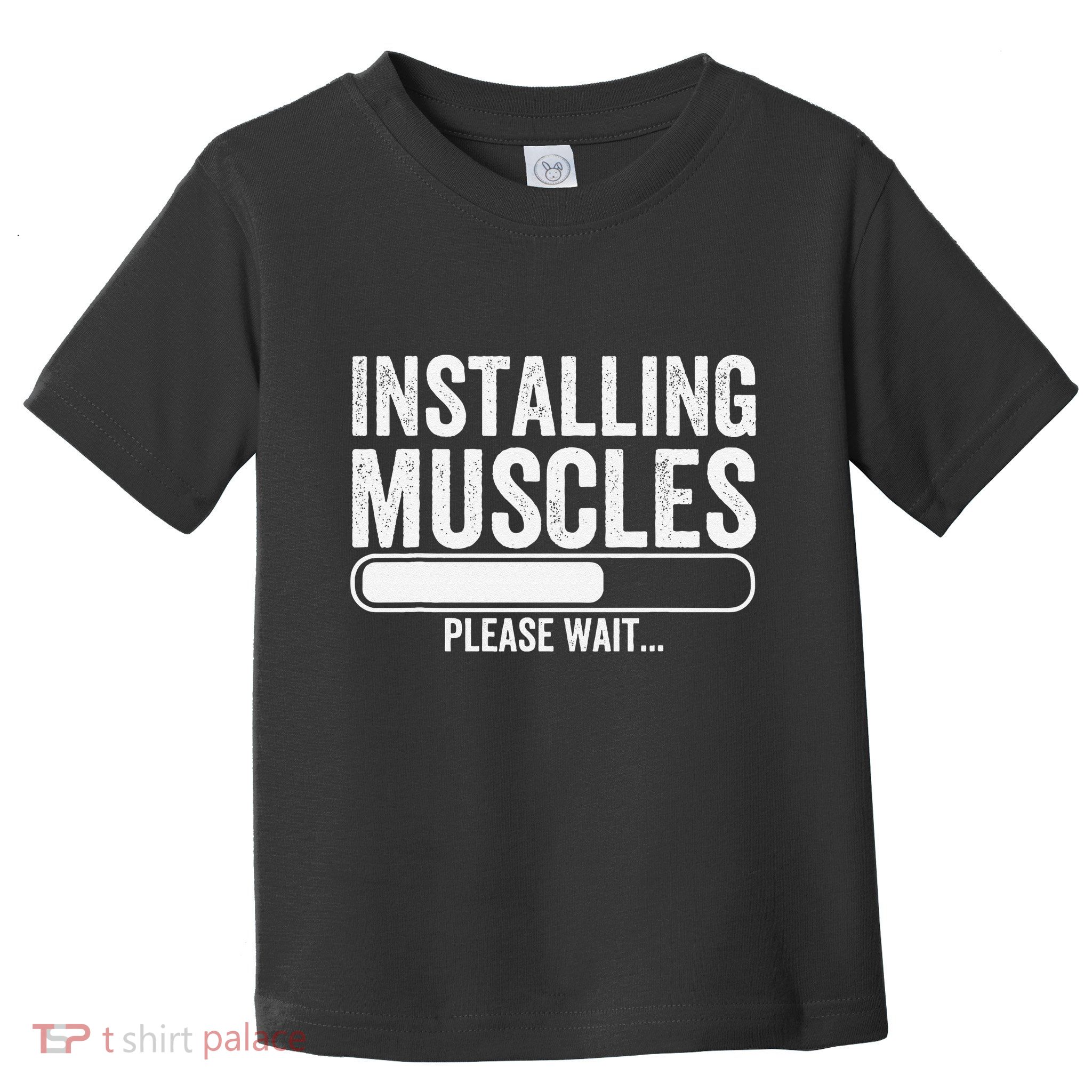 Funny Panda Installing Muscles Please Wait Gym Fitness Toddler T-Shirt
