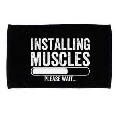 Funny Panda Installing Muscles Please Wait Gym Fitness Microfiber Hand Towel