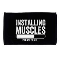 Funny Panda Installing Muscles Please Wait Gym Fitness Microfiber Hand Towel