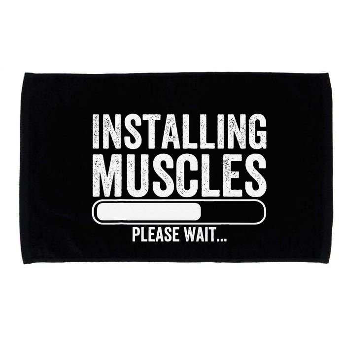 Funny Panda Installing Muscles Please Wait Gym Fitness Microfiber Hand Towel