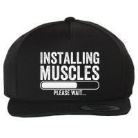Funny Panda Installing Muscles Please Wait Gym Fitness Wool Snapback Cap