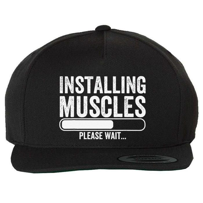 Funny Panda Installing Muscles Please Wait Gym Fitness Wool Snapback Cap