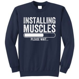 Funny Panda Installing Muscles Please Wait Gym Fitness Sweatshirt