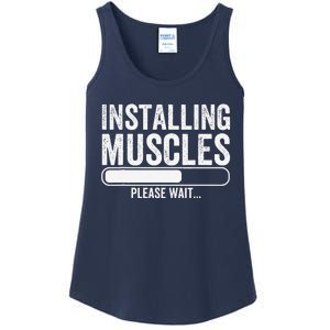 Funny Panda Installing Muscles Please Wait Gym Fitness Ladies Essential Tank