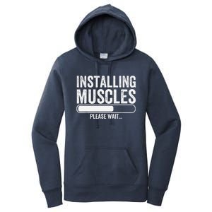 Funny Panda Installing Muscles Please Wait Gym Fitness Women's Pullover Hoodie