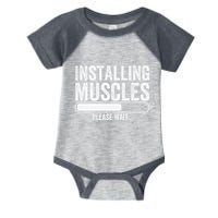 Funny Panda Installing Muscles Please Wait Gym Fitness Infant Baby Jersey Bodysuit