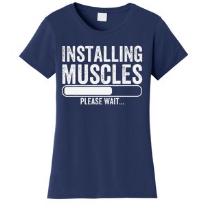 Funny Panda Installing Muscles Please Wait Gym Fitness Women's T-Shirt